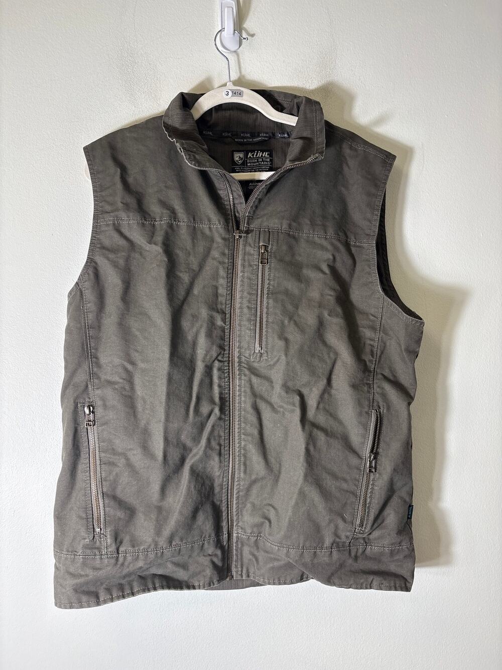Men's Kuhl Dark Green/Gray Sleeveless Hunting Vest Sz XL